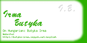 irma butyka business card